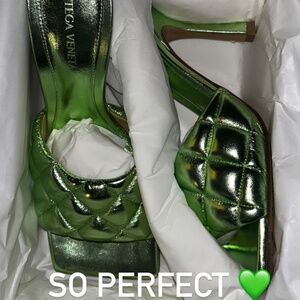 Bottega Veneta lime green heels